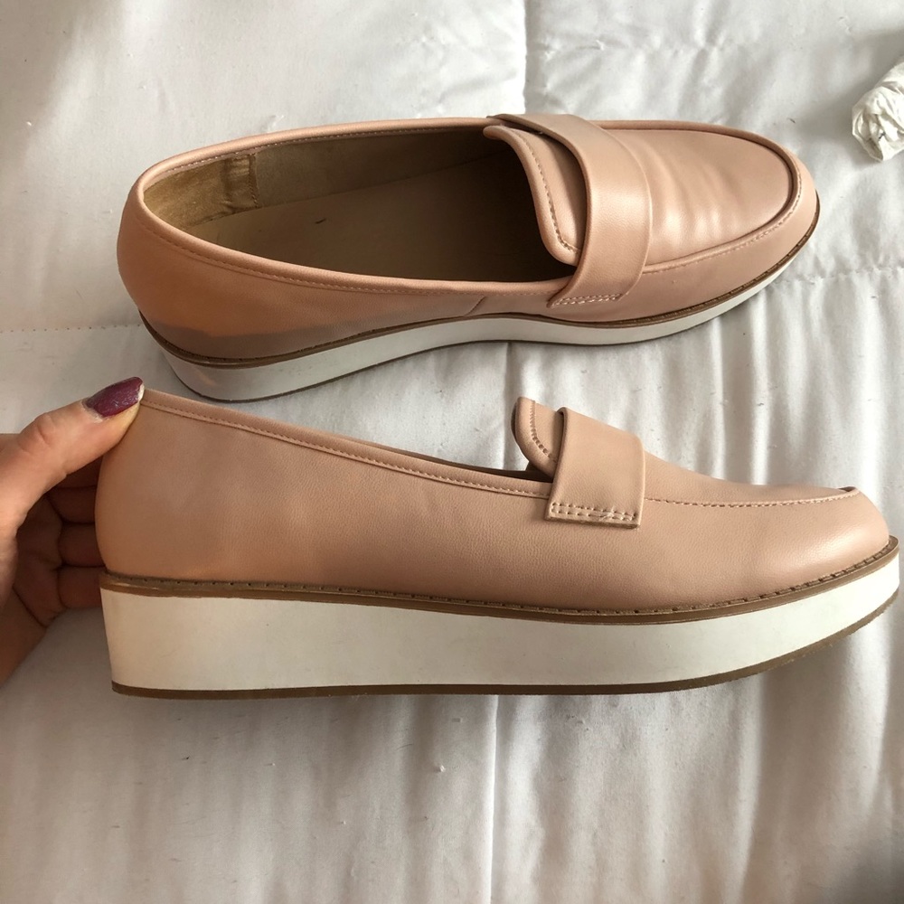 Nude pink loafer sneakers size 9.5